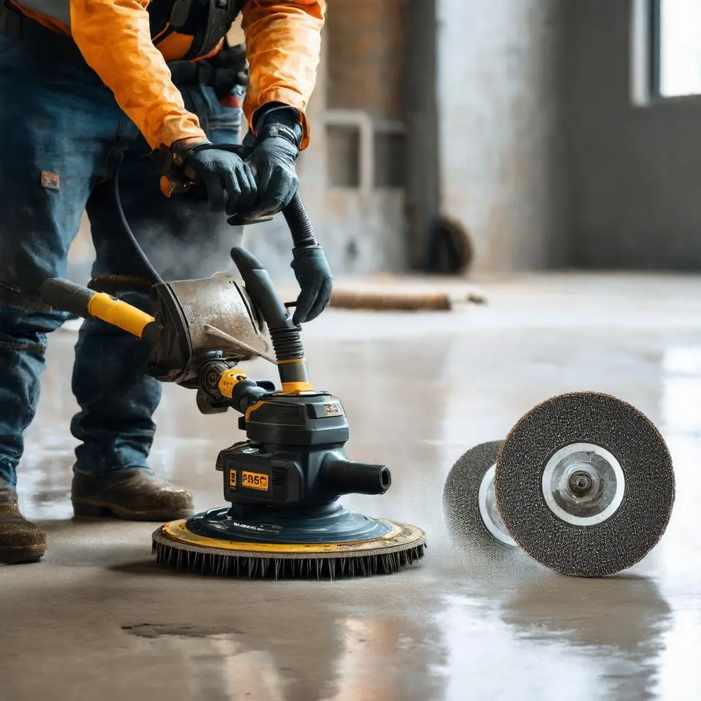 Arbeiten mit einer Diamant-Schleifscheibe an einer Fliese