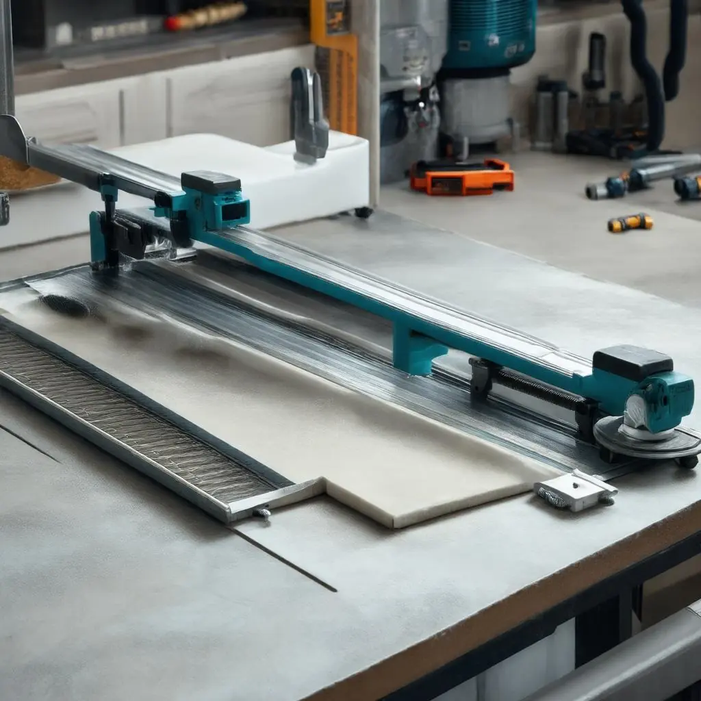 Profi-Fliesenschneider während der Benutzung