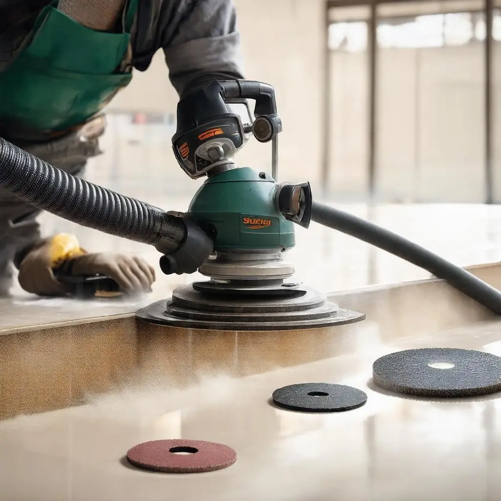 Diamantwerkzeug-Schleifscheibe auf schönem Material