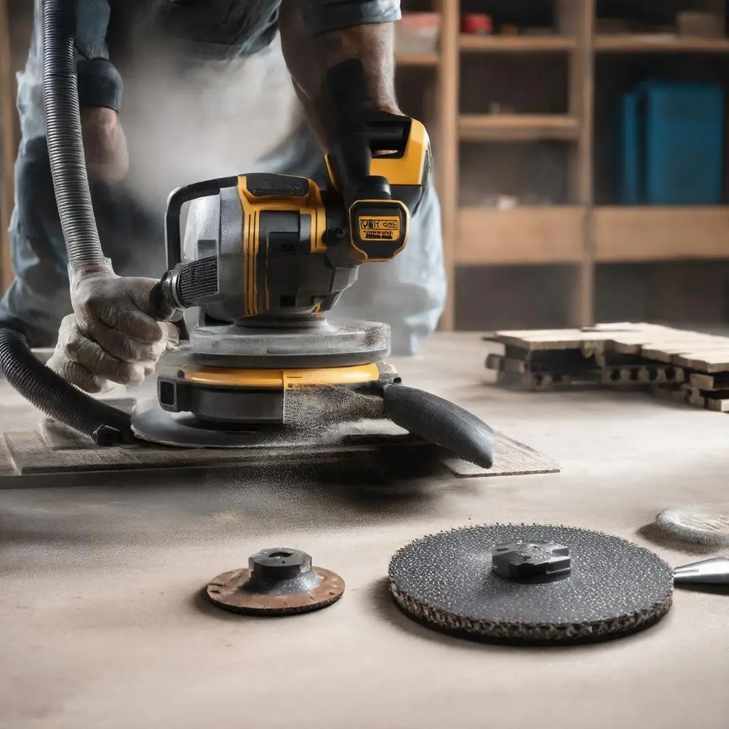 Zu sehen sind Schleifscheiben auf einem Tisch