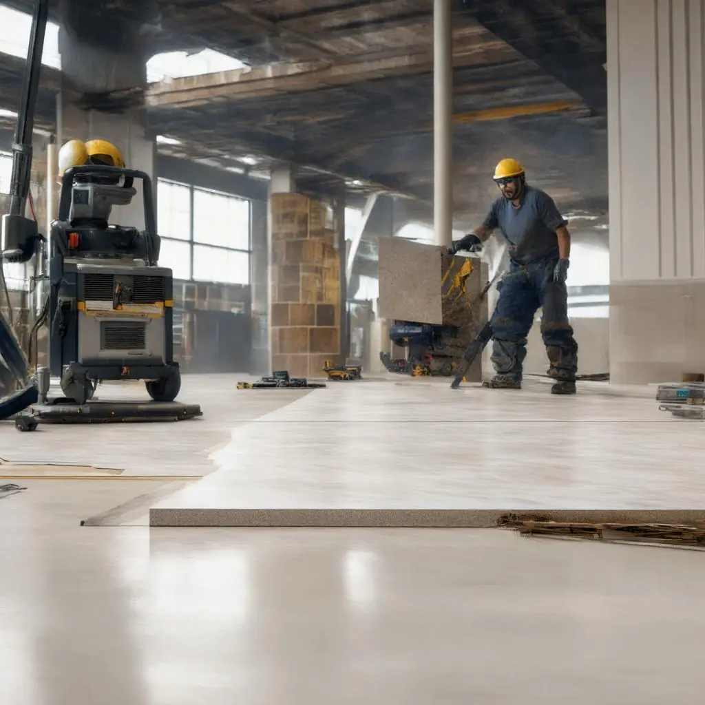 Verlegen einer Großformat Fliese