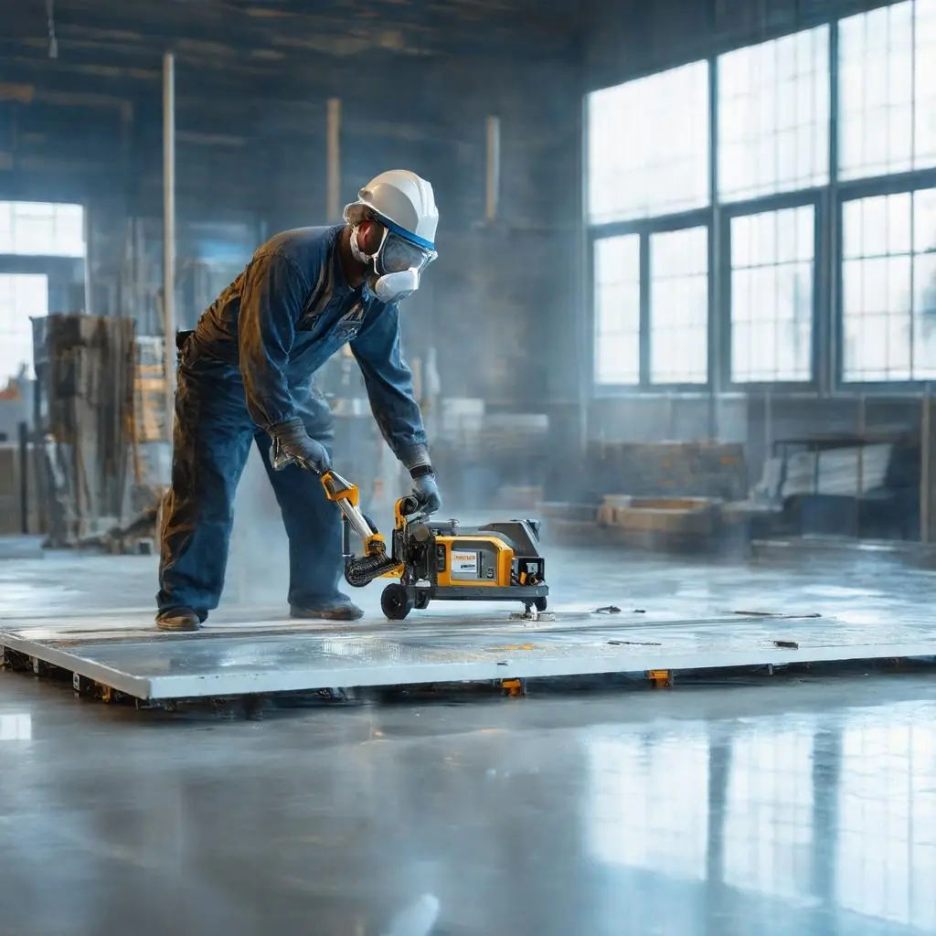 Schnitte mit einer Steintrennmaschine