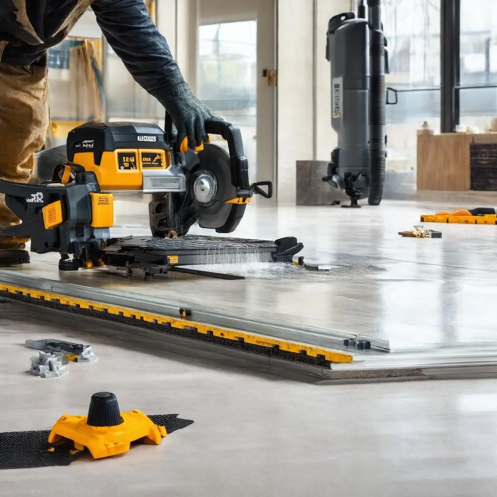 Schnitt einer Fliese vielleicht mit einer Super Cut